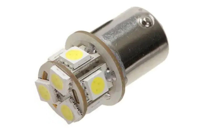 Світлодіодна автомобільна лампа P21W BA15S 12V 8 SMD 5050 WHITE 1 контакт