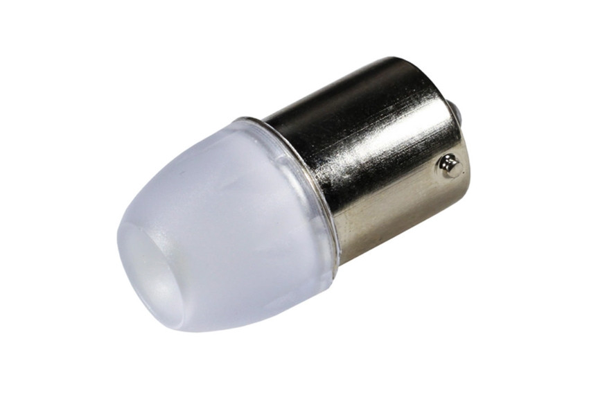 Світлодіодна автомобільна лампа P21W BA15S 12V 3 SMD 5630 WHITE 1 контакт, фото 1