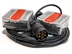 Комплект світлодіодних задніх ліхтарів причепа 4014A на магнітах з кабелем