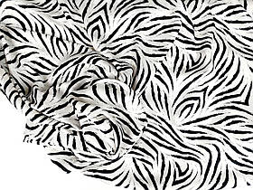 Тканина Шовк Армані білий принт зебри в формі квіток №546