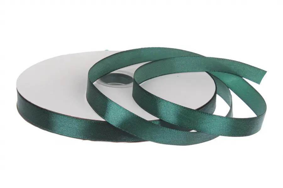 Стрічка атласна смарагдового кольору 1см. А062 (1шт, 23м.)  2