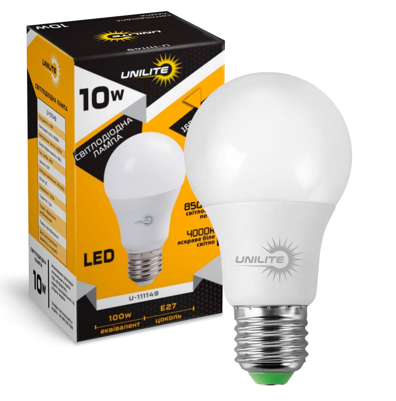 Led лампа Unilite A60 10W E27 4000K