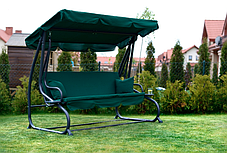 Садова гойдалка качеля розкладна Relax Plus 3-х місна Зелена, фото 3