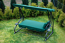 Садова гойдалка качеля розкладна Relax Plus 3-х місна Зелена, фото 4