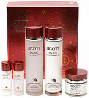 Набір для обличчя Jigott Snail Moisture Skin Care 3 set з муцином равлика антивіковий