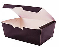 Коробка для нагетсов и суши Turkey чорний крафт 13х8,8 см h4,8 см бумажное (013805Ч/50/100)