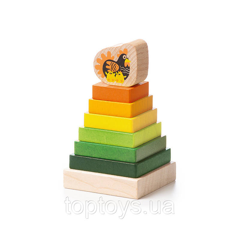 Дерев'яна розвиваюча іграшка Cubika пірамідка (LD-15)