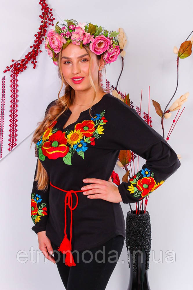 Вишиванка жіноча (інтерлок) Маки