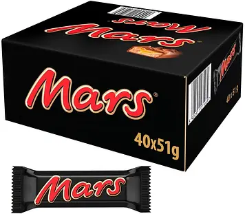 Шоколадний батончик  Mars 51 г, 1шт 40шт/уп