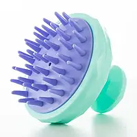 Масажна щітка для миття голови фіолетово-зелена