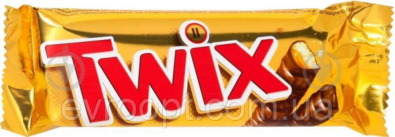 Шоколадний батончик  twix 50г, 1шт 32 шт/уп, фото 1