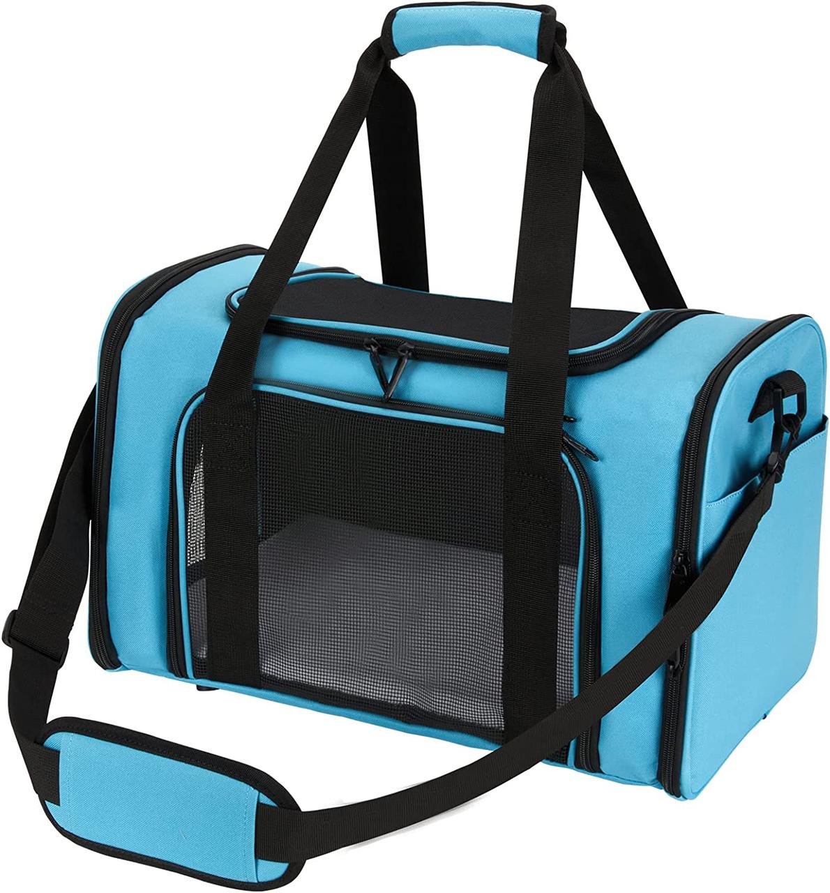 Сумка переноска для котів та собак 42x28x28 см CosmoPet CP-47 Blue