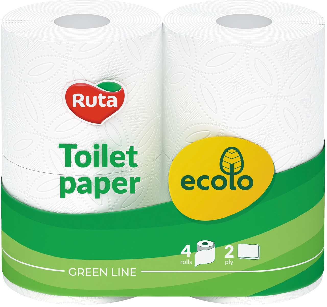 Папір туалетний Ecolo 2 кулі 4 рулони (747135), фото 1