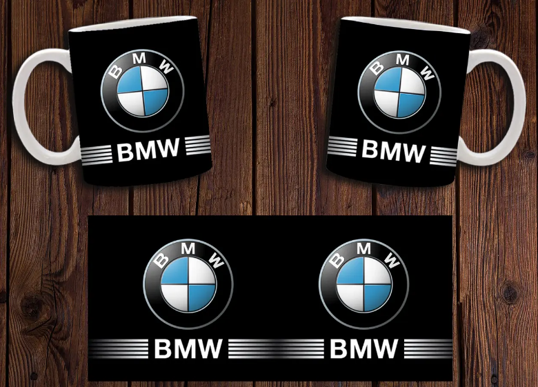 Чашка біла керамічна з логотипом BMW ABC