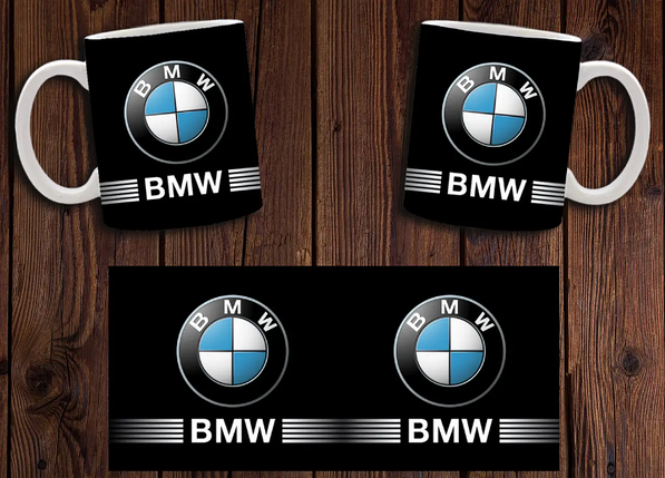 Чашка біла керамічна з логотипом BMW ABC, фото 1