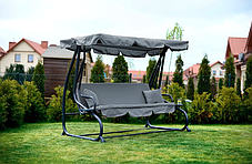 Садова гойдалка качеля розкладна 3-х місна Relax Plus Сіра, фото 3