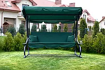 Садова гойдалка качеля розкладна Relax Plus 3-х місна Зелена, фото 5