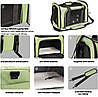 Сумка переноска для котів та собак 42x28x28 см CosmoPet CP-47 Green, фото 4