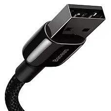 Кабель Baseus Tungsten Gold Fast Charging Lightning 2.4A (1m) black, фото 3