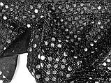 Святковий трикотаж стрейчовий чорний з срібним люрексом і срібною монеткою ., фото 4