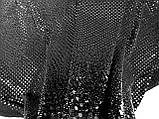 Святковий трикотаж стрейчовий чорний з срібним люрексом і срібною монеткою ., фото 3