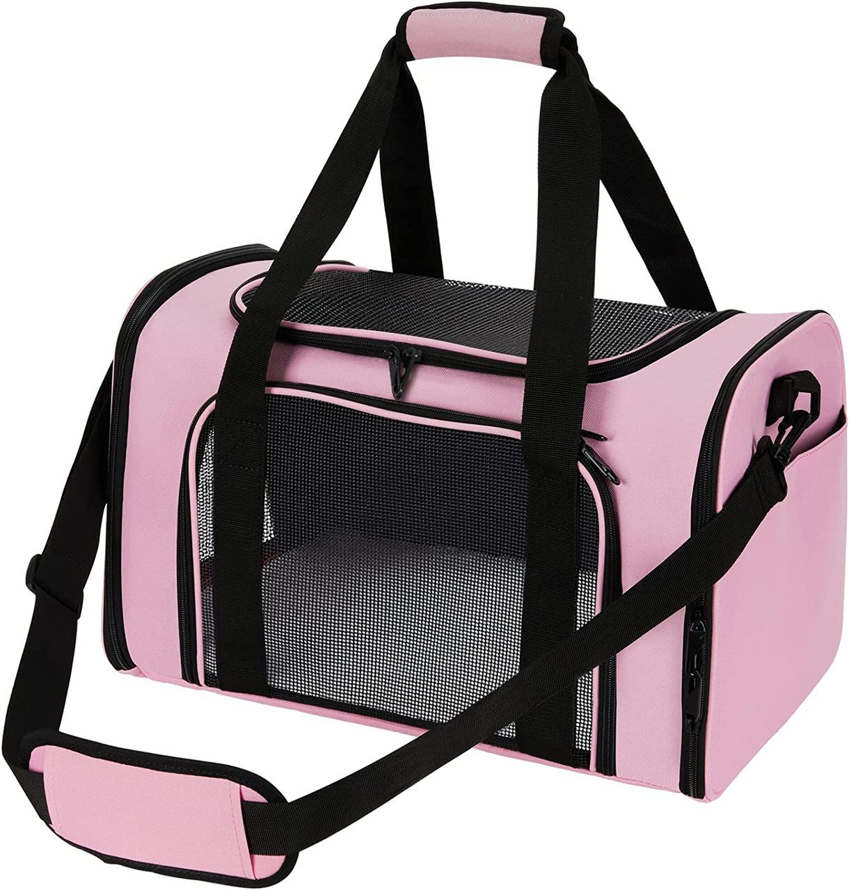 Сумка переноска для котів та собак 42x28x28 см CosmoPet CP-47 Pink