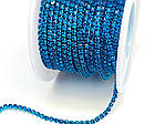 034SS6 Стразовий ланцюжок Capri Blue оправа в колір страз (2мм).Ціна за 10 см, фото 5