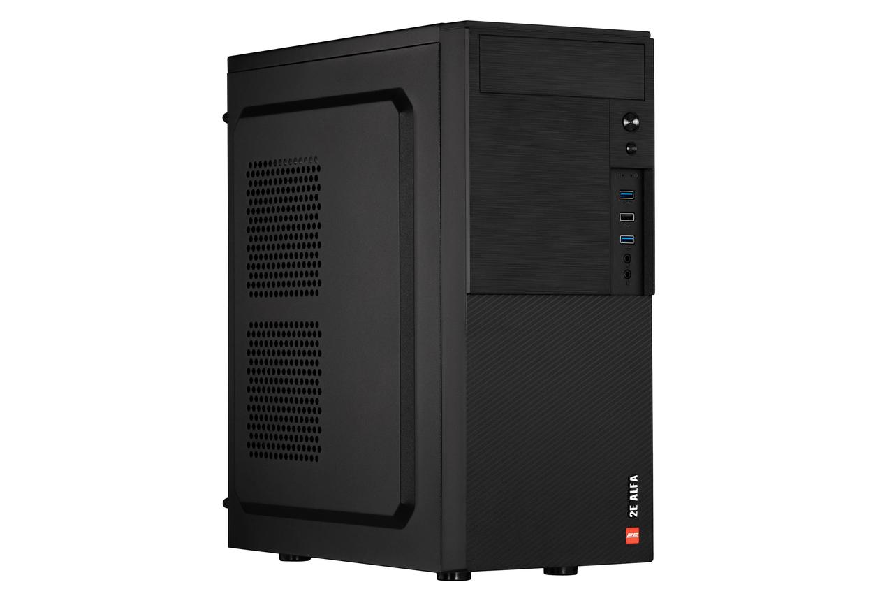 2E Корпус Alfa E190-3U без БЖ 2xUSB3.0, 1xUSB2.0, VGA 320мм, ATX, чорний