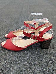 STTOPA Розміри 42. Босоніжки великих розмірів шкіряні. 313-42-65 Червоні