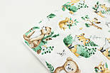 Тканина бязь хб "Лісовий зоопарк" на білому тлі № 1983, фото 7