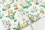 Тканина бязь хб "Лісовий зоопарк" на білому тлі № 1983, фото 5