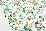 Тканина бязь хб "Лісовий зоопарк" на білому тлі № 1983, фото 2