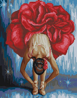 Алмазна картина-раскраска Квіткова балерина BrushMe (BGZS1197) 40 х 50 см