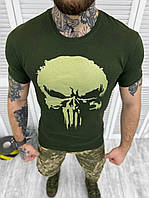 Мужская футболка Каратель (Punisher) хаки Патриотическая мужская футболка (DB-15185)
