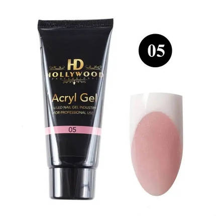 Акрил-гель для нігтів HD Hollywood Acryl Gel 05 чайна троянда 30 мл, фото 2