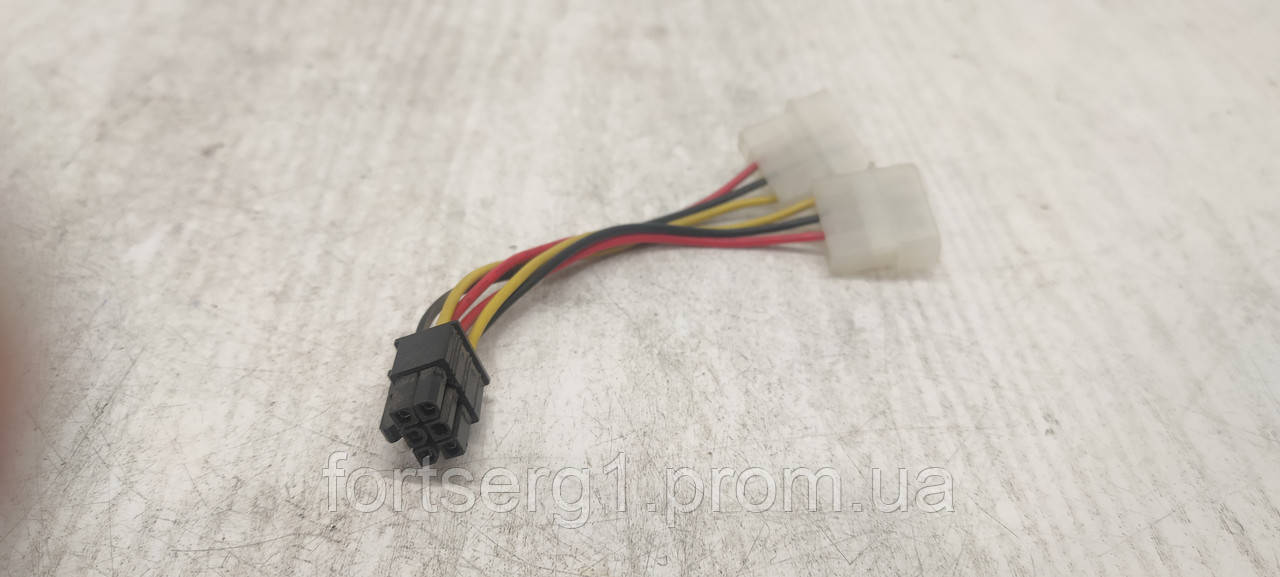 Кабель Video power 6 pin - 2*Molex 4 pin 15см ATCOM для подключения питания видеокарт (16185), фото 1