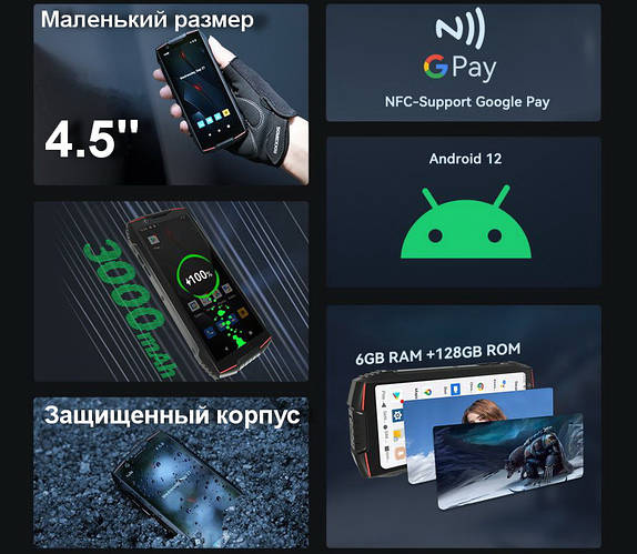 Купить Противоударный телефон Cubot KingKong mini 3 6/128Gb NFC (кинг ...