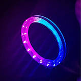 Набір блогера 5в1 Кільцева двостороння RGB лампа 3D 36см Штатив 2м Селфі палиця Петличний мікрофон Екш камера, фото 8