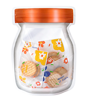 Пакет с зип застежкой для продуктов, пищевой прозрачный пакет в форме банки 12 х 16 см для заморозки