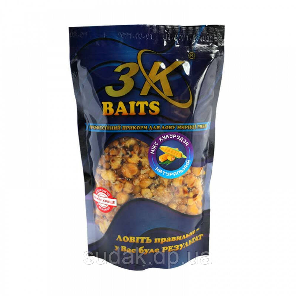 Прикорм 3K Baits зерновий мікс Кукурудза, 500 г натуральний