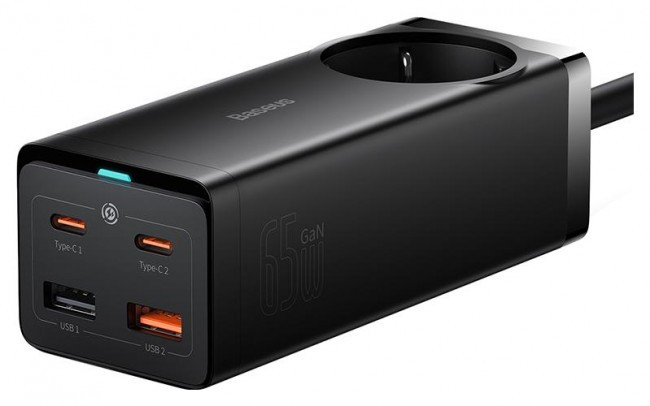 Baseus GaN3 Pro 2x USB + 2x USB-C + AC, 65W, фото 1