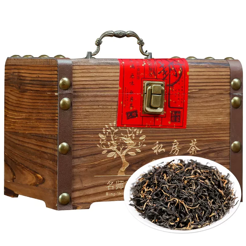 Цзінь Цзюнь Мей 2023, червоний чай, подарункова упаковка 250 гр з натурального дерева, ексклюзивний подарунок