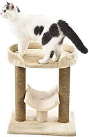 Кошачий лежак с верхней платформой и когтеточкой