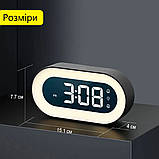 Настільний електронний годинник Mids з нічником та акумулятором., фото 7