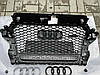 Решітка радіатора Audi A3 8V (12-16) тюнінг стиль RS3 (чорна + quattro), фото 5