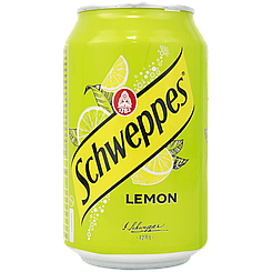 Напій газований лимон Швепс Schweppes lemon 330ml 24шт/ящ (Код: 00-00014563)