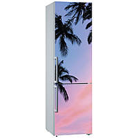 Виниловая декоративная наклейка на холодильник "Небо. Пальмы" с оракала