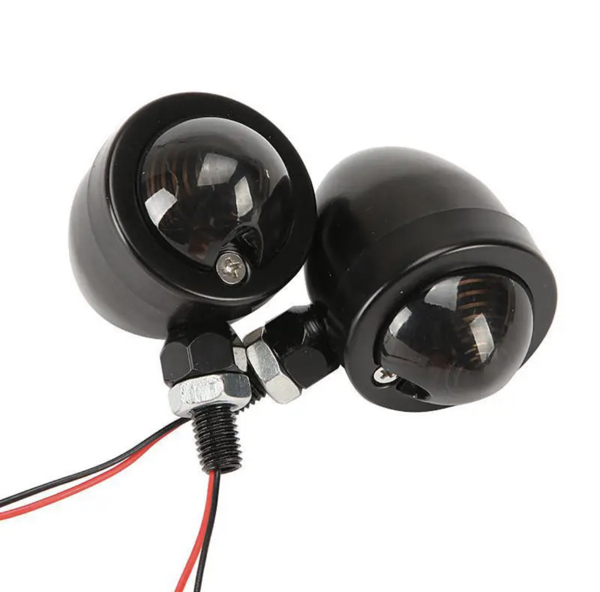 2шт Чорні кастом, класичні мото поворотніки (Chopper, Bobber, Cafe Racer)