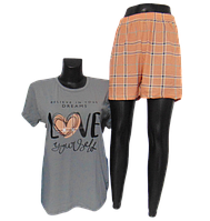 Женская пижама футболка и шорты Muka 39021 XL серая