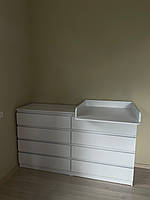 Комод 8 Лайт білий з накладним Пеленатором